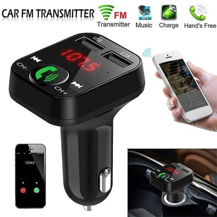 Trådlös Bluetooth Bilsändare FM-sändare Dubbel USB-laddare Laddningsadapter Aux-adapter Handsfree