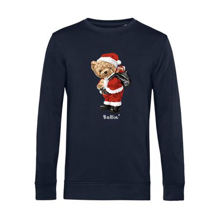 Ballin Est. Santa Bear Trui , Blauw , Heren , Maat: XL
