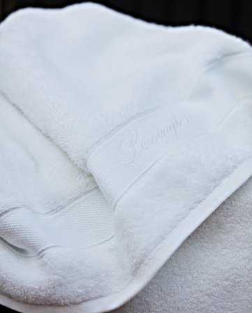 Lexington Hotel mulberry silk blend towel white