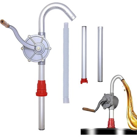 15 til 55 gallon aluminium tøndepumpe, manuel væskeoverførsel, roterende tromlepumpe til benzin, olie, brændstof, diesel, petroleum og hydraulikvæske