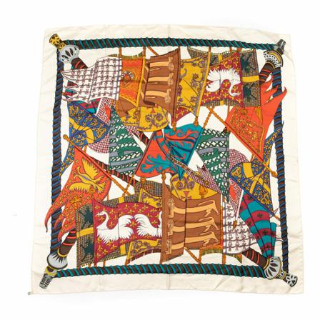 Hermès Vintage, Pre-owned Scarf 90*90cm Groen, Dames, Maat:ONE Size
