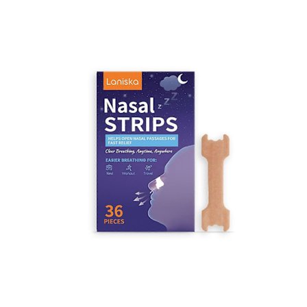 Næsestrips mod snorken - Ekstra styrke, medicinfrie næsestrips for bedre søvn, anti-snorken & lindring af tilstopning, komfortable, lette at påføre