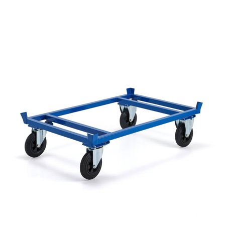 Palettenwagen RAHMEN, Tragkraft 500 kg, Gummiräder Ø 200 mm, 120x800x305 mm