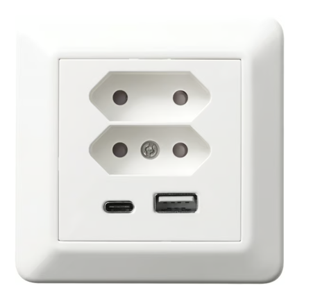 Lanse Stikkontakt 2xEuro og 3A USB A+C