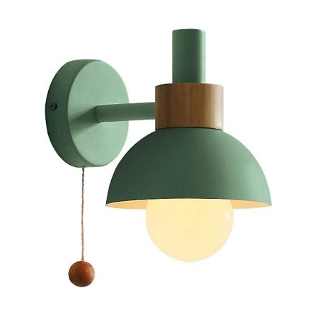 Vardagsrumsveranda gånglampa nordisk minimalistisk modern sovrums sänglampa Macaron vägglampa (grön)