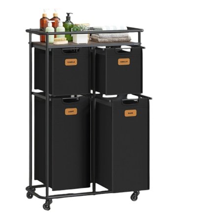 Rootz vaskeri -kurv - vaskeri - Hæmmer med hjul - 150L kapacitet - let mobilitet - 72,4 cm x 33 cm x 109,1 cm