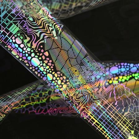 Gör-det-själv 3d-nagelklistermärken Med Geometriska Mönster Folier Oregelbundna