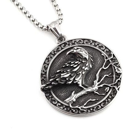 Vikingehalskæde til mænd - rustfrit stål The Helm of Compass Pendant Necklace,