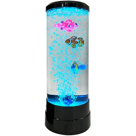 Lava Lampe Fantasy Natlampe og 3 Fisk Jellyfish Lampe LED Akvarium Lava Natlampe med USB Børn Voksne Hjem Soveværelse Kontor Dekorativ Gave