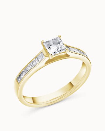 Side-stone Ring Fannie Grande 18K Yellow Gold Natural Diamond 0.30 Carat - Engagement Rings & Wedding Rings from Vanbruun