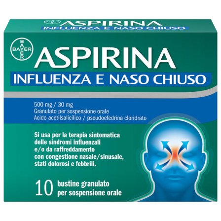 Aspirina Influenza e Naso Chiuso Antidolorifico Decongestionante