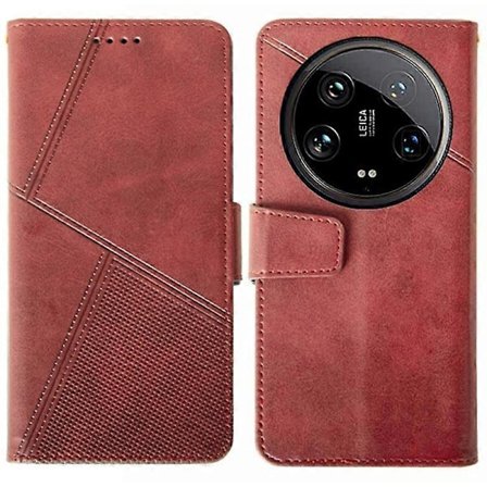 IDEWEI Läderfodral för Xiaomi 14 Ultra Kalvtextur Telefonplånboksfodral