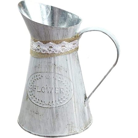 Kukkien Kannellinen Maalaistyylinen Shabby Chic -Koristevaasi Maalaismainen Vintage-Kukkavaasi Maitokannu Shabby