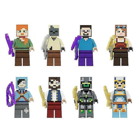 The Steve Alex Villager Skeleton Enderman Action Figures Model Building Blocks Bricks Set Gifts Toys For Children