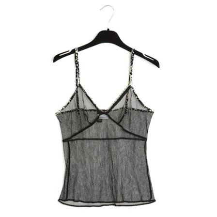 Chanel Vintage, Pre-owned Top Zwart, Dames, Maat:S,Polyamide
