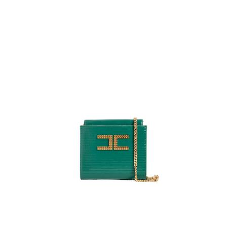 Elisabetta Franchi Shoulder Bags Grøn, Dame Skuldertasker, Størrelse: ONE Size