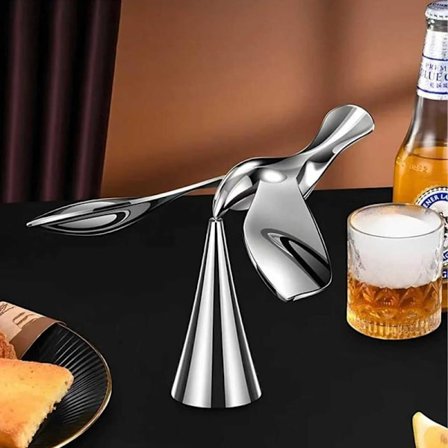 Ølflaskeåpner metall flytende fugl balanse dekorasjon, kreativ flaskeåpner hengende huske, egnet for hjemmebar festgaver
