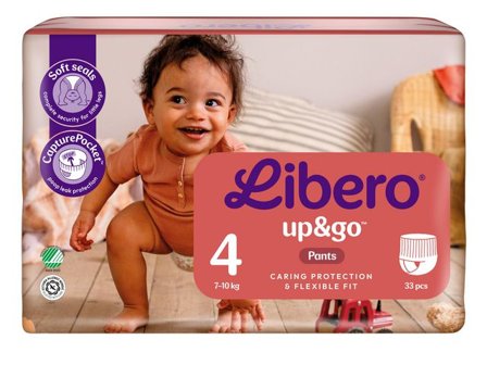 LIBERO Blöja Up&Go 4 S1s 7-10kg 33/fp - Lyreco - Sjukvård och omsorg - Hygien - Barnblöjor