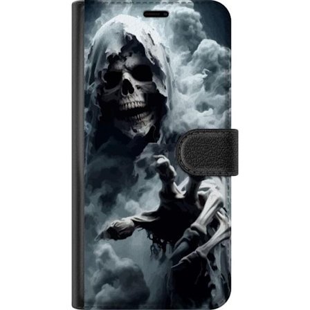 Kompatibelt Lommeboketui til Motorola Motorola Moto E14 Grim Reaper-plakat døds kalle mørk kunst skrekk spøkelses tåke dødskalle skummel mørk de