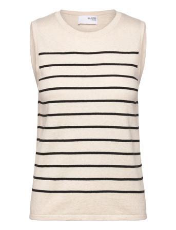 Slfberga Sl Knit O-Neck Cream Selected Femme