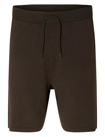 Slhteller Knit Shorts Brown Selected