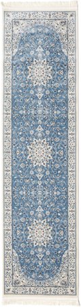 Nain Emilia 80X300 Small Light Blue Medallion Runner Rug