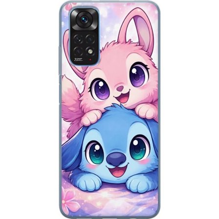 Kompatibel Mobilcover til Xiaomi Xiaomi Redmi Note 11S Sød kawaii illustration med pink og blå fantasidyr, store øjne og bløde farver perfekt til