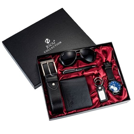 Klockset - LUNAVO - Man - 6 delar - Chic - PU