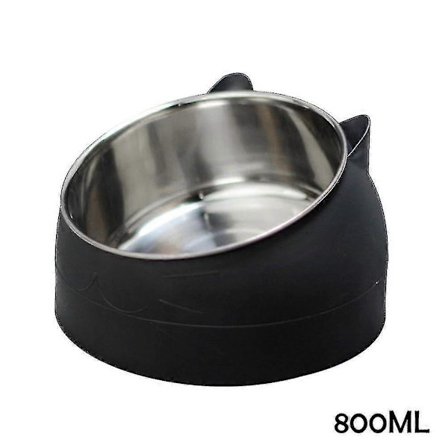 200/400/800 ml kæledyrskat skål forhøjet skridsikker rustfrit stål skrå foder skål