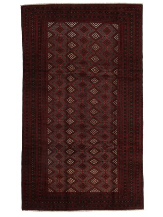 Baluch Rug 203X346 Black Wool, Afghanistan