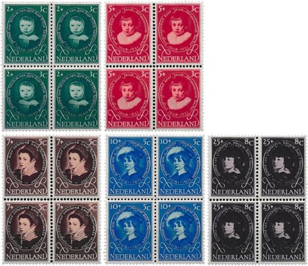 Holland 1955 - NVPH 666-670 - 4-blok - Postfrisk