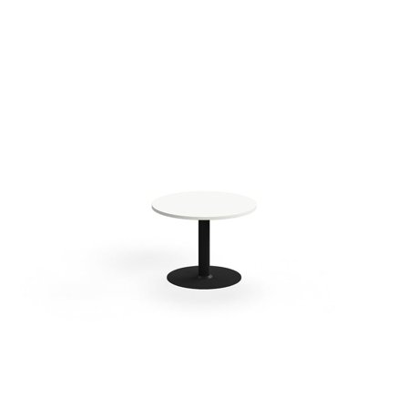 Sofabord ALVA, Ø700x500 mm, gulvfast, højtrykslaminat, sort/hvid