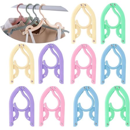 Rejsefrakkebøjler til voksne, pladsbesparende bøjler - Sammenklappelige plastikbøjler til tøj, velegnet til udendørs camping, rejser og 