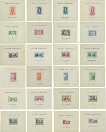 Koloniserie 1937 International udstilling i Paris - 24 utakket miniark - Postfrisk