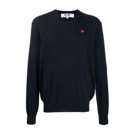Comme Des Garçons - Stickade Tröjor - Blå - Herr - Storlek: M, Herr, Storlek: M