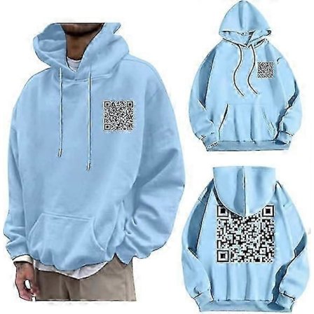 F**k You QR-kode Hettegenser Morsom QR-skannekode Vits Hettegenser Unisex, Unisex Oversize Hettegenser Sweatshirt Skjorter Topper S-5XL