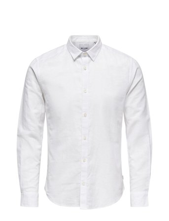 Onscaiden Life Ls Solid Linen Shirt Noos White ONLY & SONS