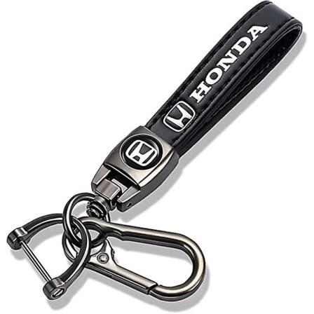 Yhteensopiva Honda Genuine Leather Car Logo -avaimenperän kanssa, yhteensopiva miesten ja naisten avaimenperän kanssa, mustat lisävarusteet