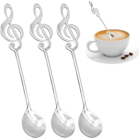 3 kappaleen ruostumattomasta teräksestä valmistettu kahvilusikka, jälkiruokalusikka, lahjalusikka, kakkulusikka