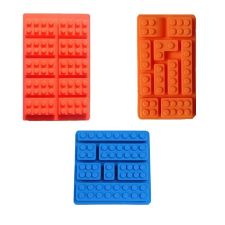 3 st Is/Choklad/Geléform - Byggkloss Silikonform