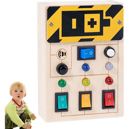 2 st sensoriska träleksaker, pedagogiska tavlor för småbarn, pedagogisk inlärningsleksak med LED-ljusbrytare, LED-ljusleksak för småbarn