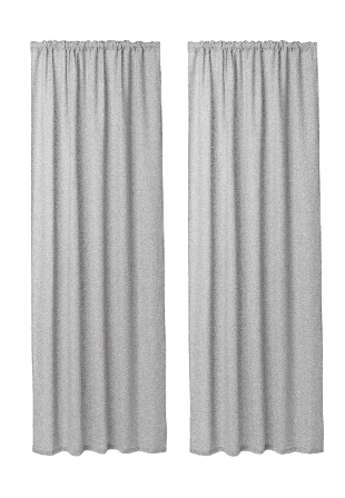 Åhléns Home Gardin i vävd bouclé 130x250 cm, 2-pack Gardiner Grå ONESIZE
