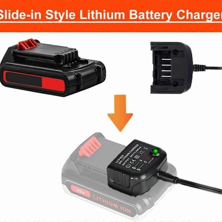 LCS1620 Litium Batterilader for BLACK & DECKER Oppladbar Batterilader 20V for LBXR20 LB20 L