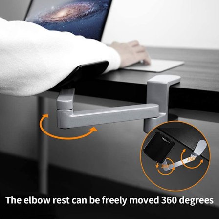 Rörligt Underarmsstöd Justerbart Aluminium Silver