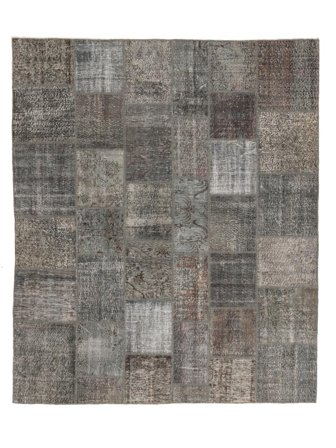 Handgeknüpft Patchwork Teppich 250X300 Braun/Schwarz