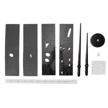 DIY 1,2 m Stor Svart 3D Väggklocka Metall och EVA Hemmakontorsdekor