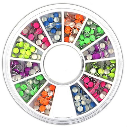 12 färger metall färgglada nitar Stud Nail Art Dekorationer 3D Nail DIY klistermärke manikyrverktyg