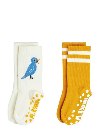 Mini Rodini Bird 2-Pack Anti-Slip Socks - Multi/patterned - 32/35