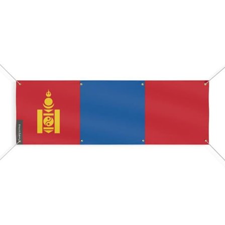 Grønlands Flag Banner 8 Øjer 130x390 cm