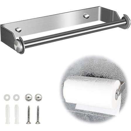 Rulleholder til køkkenrulle i rustfrit stål, 27 cm
